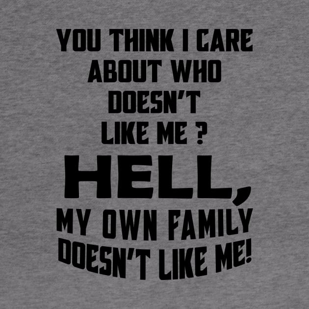 You Think I Care About Who Doesn't Like Me Hell My Own Family Doesn't Like Me! by Daphne R. Ellington